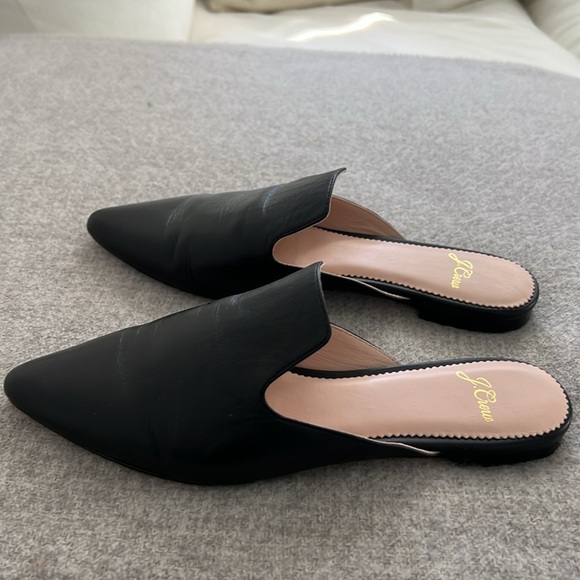 J. Crew leather Black Mules with Pointed Toe - Picture 3 of 14